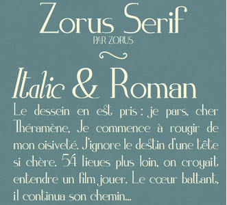 Zorus Serif font